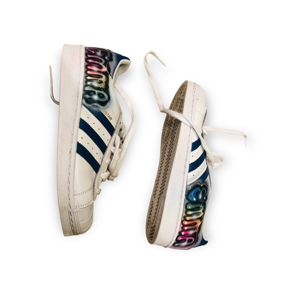 Adidas Girls Hand Graffetti Artist Painted “Emma” Sneakers - Picture 9 of 12